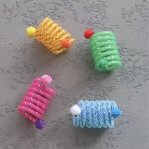 Colorful Spring Cat Toy - Flexible & Bouncy Teaser Wand for Interactive Play