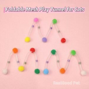 3-in-1 Large Elastic Mesh Tube: Catnip Chew Toy with Jingling Balls for Dental Care & Play