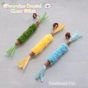 Colorful Raffia & Silvervine Chew Toy with Insect Galls - Dental Chew Stick, Kitten Teaser Wand for Oral Care, Self-Play Cat Toy